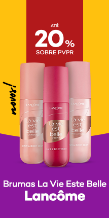 Novas Brumas La Vie Este Belle da marca lanc&ocirc;meom destaque promocional de at&eacute; 20% sobre pre&ccedil;o de Venda ao P&uacute;blico Recomendado